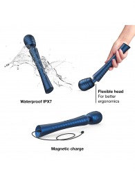 Синий вибромассажёр с насадками Man.wand Edgy - Manwan - в Таганроге купить с доставкой