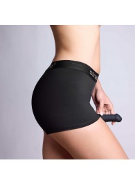 Черные трусики-боксеры для фиксации насадок Strap-on-me Harness Lingerie Allure - size M - Strap-on-me - купить с доставкой в Таганроге