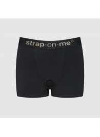 Черные трусики-боксеры для фиксации насадок Strap-on-me Harness Lingerie Allure - size XL - Strap-on-me - купить с доставкой в Таганроге