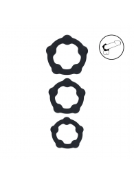 Набор из 3 эрекционных колец Beaded Silicone Cockring Set - Shots Media BV - в Таганроге купить с доставкой