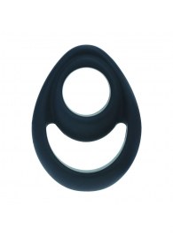 Черное эрекционное кольцо Double Ergo Silicone Cockring - Shots Media BV - в Таганроге купить с доставкой