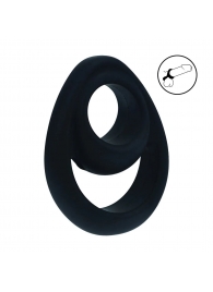 Черное эрекционное кольцо Double Ergo Silicone Cockring - Shots Media BV - в Таганроге купить с доставкой