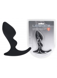 Черная анальная пробка для массажа простаты Double Ripple Silicone Prostate Massager - Shots Media BV - в Таганроге купить с доставкой