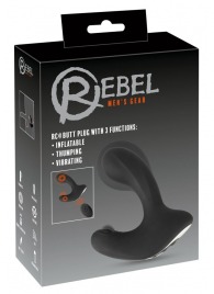 Черная анальная вибропробка с функцией расширения RC Butt Plug with 3 functions - Orion - в Таганроге купить с доставкой