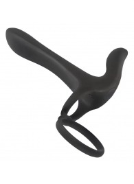 Черная насадка на член с вибрацией Couple’s Vibrator - Orion - в Таганроге купить с доставкой