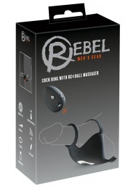 Черная вибронасадка для эрекции и стимуляции мошонки Cock ring with RC ball massager - Orion - в Таганроге купить с доставкой