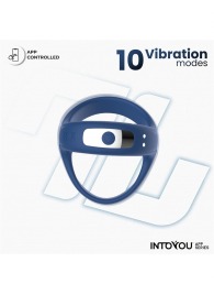 Синее интерактивное эрекционное виброкольцо Rank - Intoyou - в Таганроге купить с доставкой