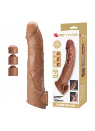 Карамельный фаллоудлинитель с подхватом мошонки Silas - 26 см. - Baile - в Таганроге купить с доставкой