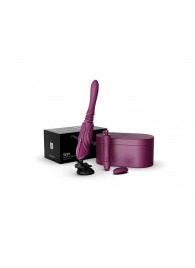 Фиолетовая секс-машина с функцией нагрева, насадками и присоской Sesh - Zalo - купить с доставкой в Таганроге