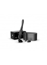 Черная секс-машина с функцией нагрева, насадками и присоской Sesh - Zalo - купить с доставкой в Таганроге