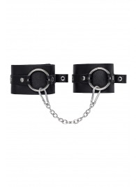 Черные оковы из толстой кожи с люверсами - Pecado - купить с доставкой в Таганроге