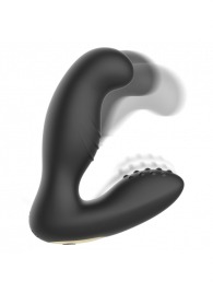 Черный вибромассажер простаты с ротацией и пультом ДУ - Ibiza - в Таганроге купить с доставкой