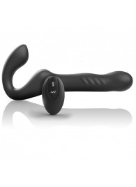 Черный безремневой страпон с вибрацией и возвратно-поступательными движениями - 24 см. - Ibiza - купить с доставкой в Таганроге