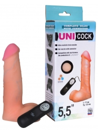 Фаллическая насадка Харнесс UNICOCK 5,5  с вибрацией - 17 см. - LOVETOY (А-Полимер) - купить с доставкой в Таганроге