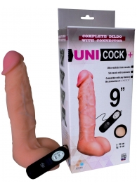 Фаллическая насадка Харнесс UNICOCK 9  с вибрацией - 24 см. - LOVETOY (А-Полимер) - купить с доставкой в Таганроге