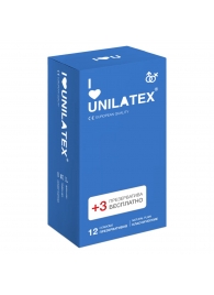 Классические презервативы Unilatex Natural Plain - 12 шт. + 3 шт. в подарок - Unilatex - купить с доставкой в Таганроге