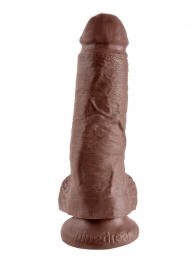 Коричневый фаллоимитатор 8  Cock with Balls - 21,3 см. - Pipedream