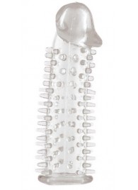 Прозрачная насадка на половой член с закрытой головкой и шипами - 12,5 см. - Toyfa Basic - в Таганроге купить с доставкой