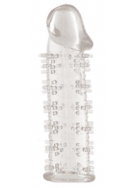 Гелевая прозрачная насадка с шипами - 12 см. - Toyfa Basic - в Таганроге купить с доставкой