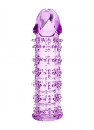 Гелевая фиолетовая насадка на фаллос с шипами - 12 см. - Toyfa Basic - в Таганроге купить с доставкой