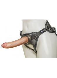 Насадка-фаллоимитатор на кожаных трусиках Harness Ultra Realistic 7  - 18 см. - LOVETOY (А-Полимер) - купить с доставкой в Таганроге