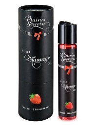 Массажное масло с ароматом клубники Huile de Massage Gourmande Fraise des Bois - 59 мл. - Plaisir Secret - купить с доставкой в Таганроге