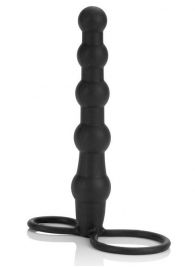 Насадка на пенис для двойного проникновения Silicone Beaded Double Rider - 14 см. - California Exotic Novelties - в Таганроге купить с доставкой