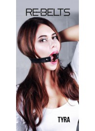 Чёрный кожаный чокер-кляп Tyra Black - Rebelts - купить с доставкой в Таганроге