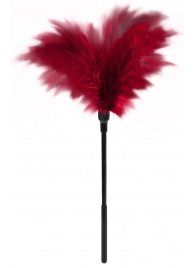 Пластиковая метелочка с красными пёрышками Small Feather Tickler - 32 см. - Blush Novelties - купить с доставкой в Таганроге
