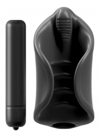 Чёрный мастурбатор Vibrating Silicone Stimulator с вибрацией - Pipedream - в Таганроге купить с доставкой