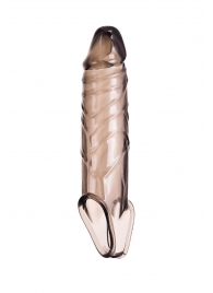 Дымчатая фаллическая насадка с подхватом и закрытой головкой - 16,2 см. - ToyFa - в Таганроге купить с доставкой