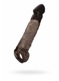 Чёрная насадка на пенис Tс подхватом - 19,5 см. - ToyFa - в Таганроге купить с доставкой