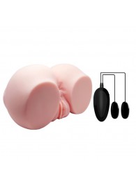 Телесный мастурбатор с двумя любовными тоннелями и вибрацией - Baile - в Таганроге купить с доставкой