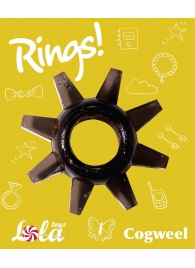 Чёрное эрекционное кольцо Rings Cogweel - Lola Games - в Таганроге купить с доставкой