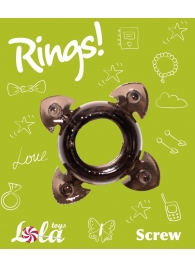 Чёрное эрекционное кольцо Rings Screw - Lola Games - в Таганроге купить с доставкой