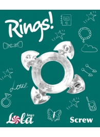 Прозрачное эрекционное кольцо Rings Screw - Lola Games - в Таганроге купить с доставкой