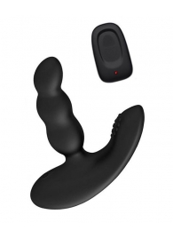 Черный силиконовый стимулятор простаты Levett Nitoc с пультом ДУ - Levett - в Таганроге купить с доставкой