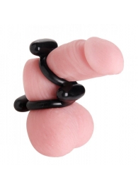 Двойное эрекционное кольцо Dual Stretch To Fit Cock and Ball Ring - XR Brands - в Таганроге купить с доставкой