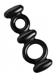 Двойное эрекционное кольцо Dual Stretch To Fit Cock and Ball Ring - XR Brands - в Таганроге купить с доставкой