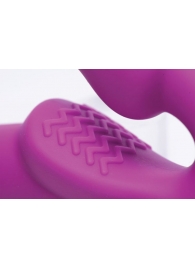 Ярко-розовый безремневой вибрострапон Evoke Vibrating Strapless Silicone Strap-on Dildo - XR Brands - купить с доставкой в Таганроге