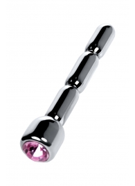 Серебристый уретральный плаг со стразом - 7 см. - ToyFa - купить с доставкой в Таганроге