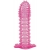 Гелевая розовая насадка с шипами - 12 см. - Toyfa Basic - в Таганроге купить с доставкой