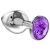 Малая серебристая анальная пробка Diamond Purple Sparkle Small с фиолетовым кристаллом - 7 см. - Lola Games - купить с доставкой в Таганроге
