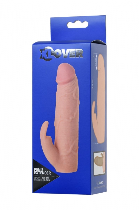Телесная насадка Toyfa XLover для увеличения размера - 16,8 см. - ToyFa - в Таганроге купить с доставкой