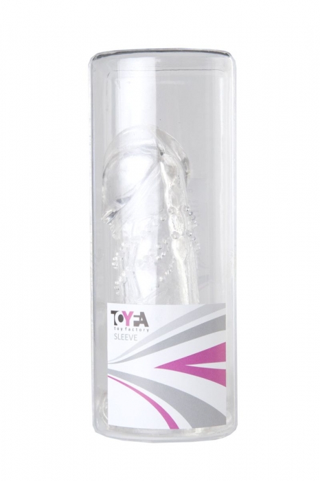 Прозрачная гелевая насадка с клиторальным отростком - 13 см. - Toyfa Basic - в Таганроге купить с доставкой