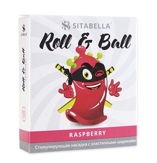 Стимулирующий презерватив-насадка Roll   Ball Raspberry - Sitabella - купить с доставкой в Таганроге