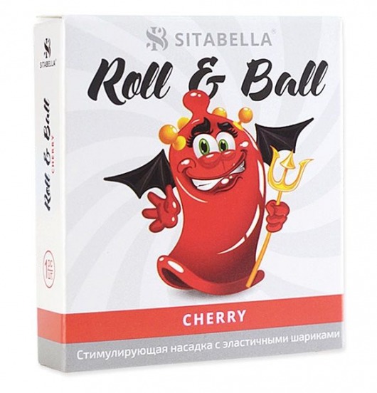 Стимулирующий презерватив-насадка Roll   Ball Cherry - Sitabella - купить с доставкой в Таганроге