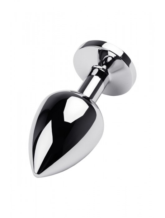 Серебристая коническая анальная пробка с красным кристаллом - 8 см. - ToyFa - купить с доставкой в Таганроге