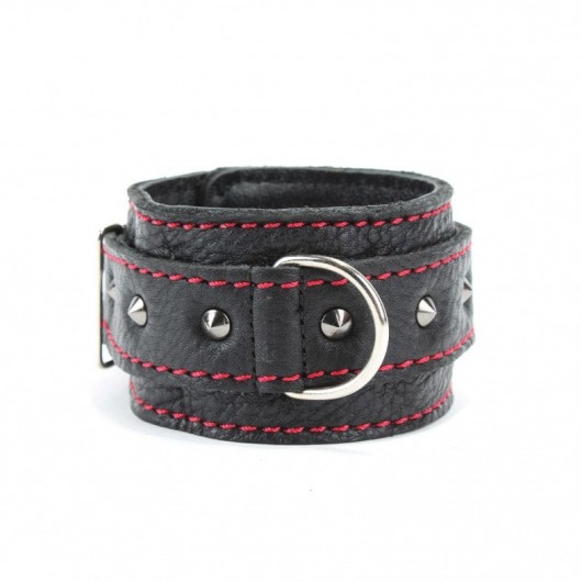 Черные наручники из натуральной кожи на карабинах - БДСМ Арсенал - купить с доставкой в Таганроге