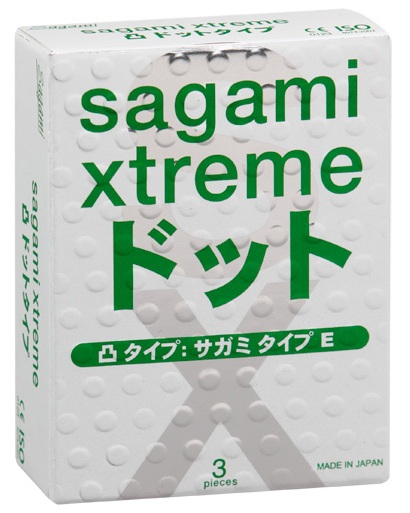 Презервативы Sagami Xtreme SUPER DOTS с точками - 3 шт. - Sagami - купить с доставкой в Таганроге